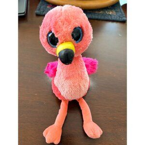 Ty Beanie Boo Pink Flamingo Plush Stuffed Animal 6" Soft Toy With Large Sparkly